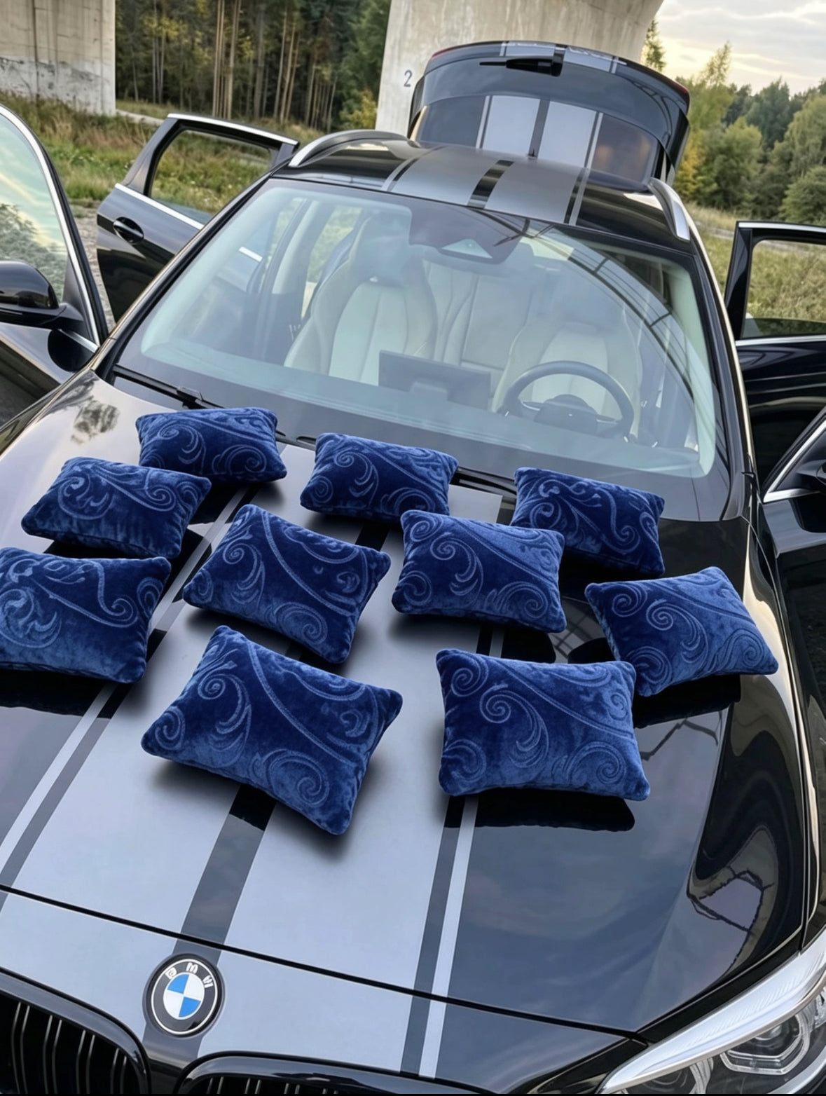 Navy Blue Monochrome Pillows