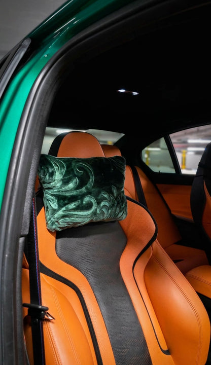 Dark Green Monochrome Car Pillows