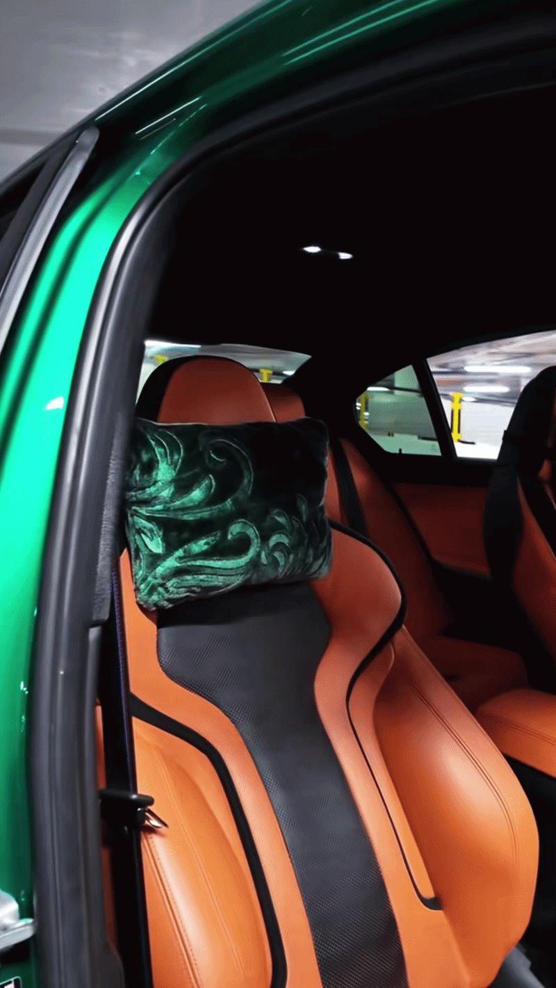Dark Green Monochrome Car Pillows